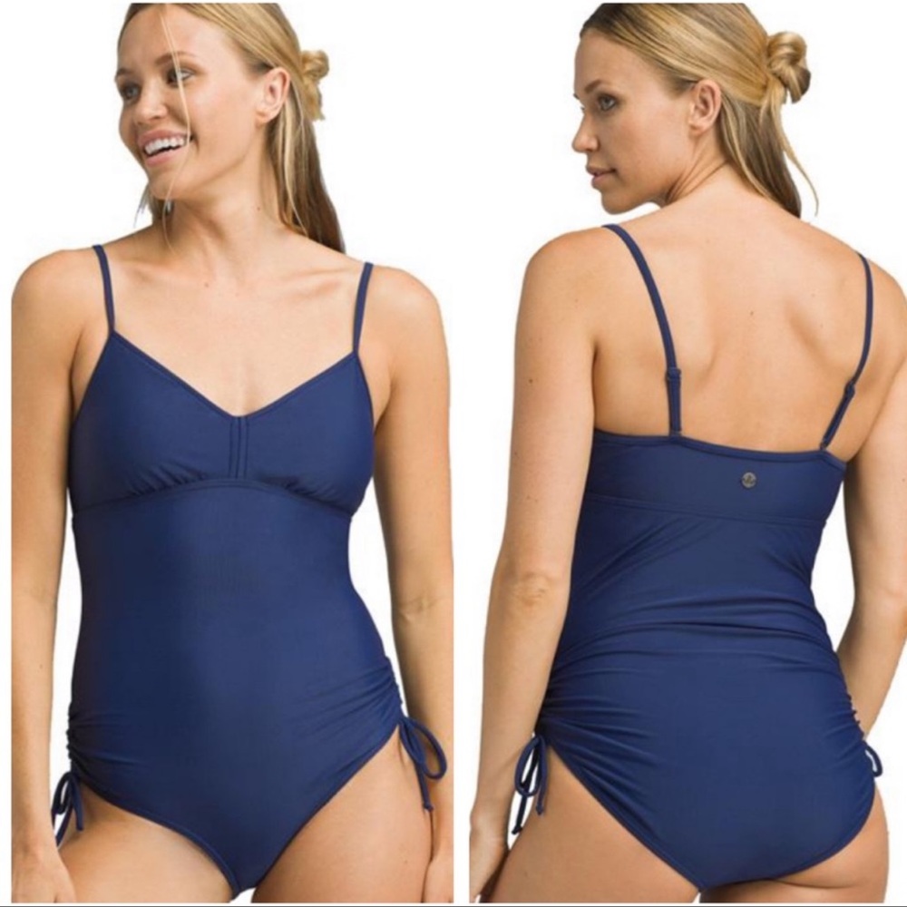 Prana Moorea One Piece Swimsuit Blue Small